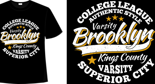 t恤印刷布鲁克林大学联盟图片下载