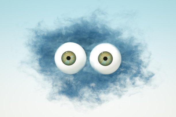 眼球，烟中的眼虹膜，云图片下载