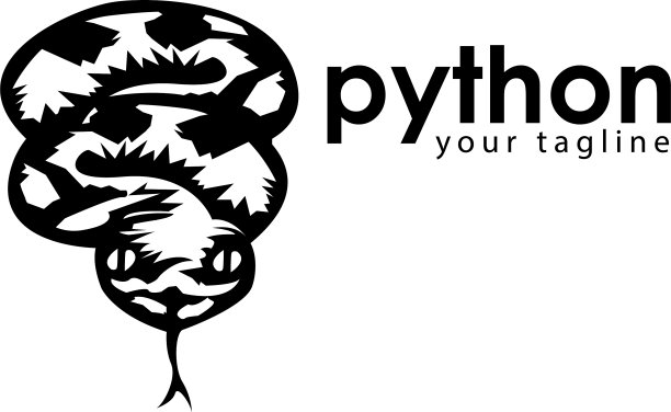 黑色蟒蛇标志模板黑色植物monogram图片下载