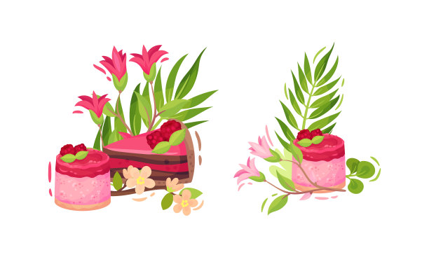 甜而甜的粉红色糖果和绿色图片下载