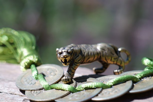 老虎雕像特写。图片下载