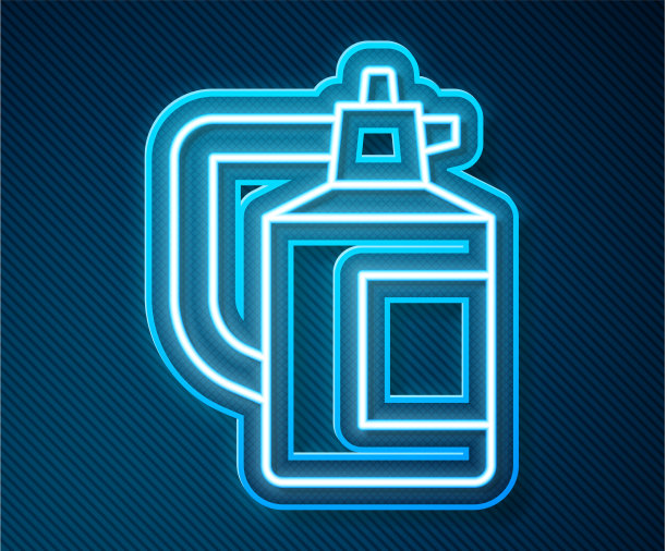 发光的霓虹灯线花园喷雾器的水图片下载