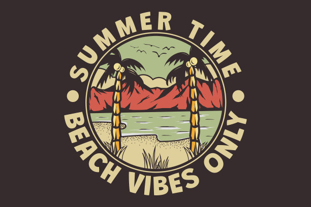 t恤夏天的海滩有山手的感觉图片下载