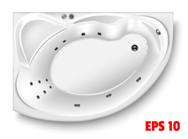 浴白管道孤立现实图片下载