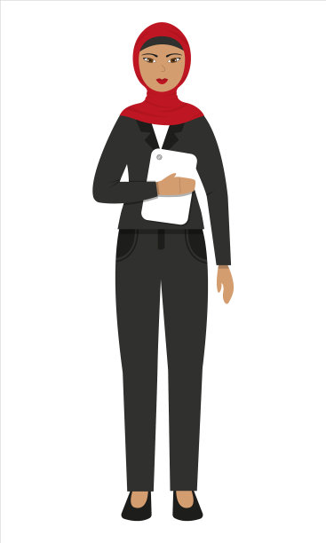 带着平板电脑的穆斯林女商人图片下载