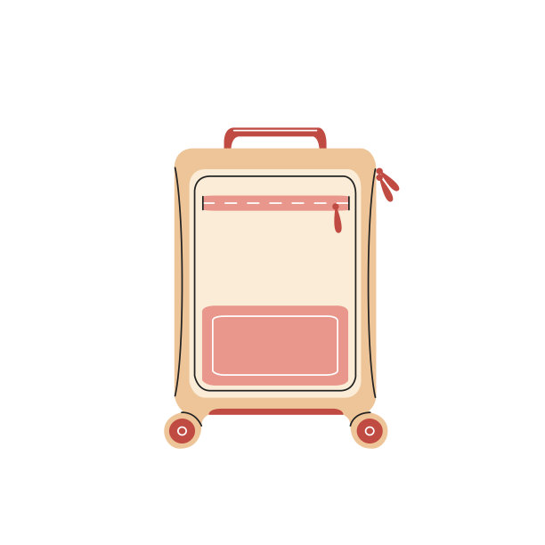 旅行手提箱平面矢量插图。图片下载