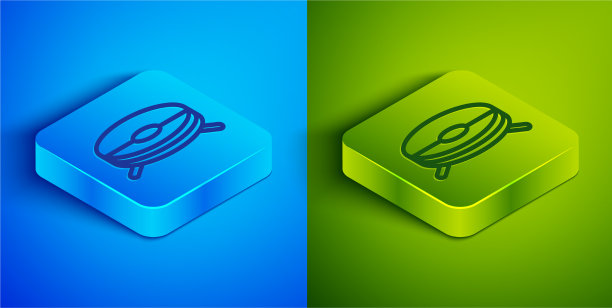 等距线机器人吸尘器图标隔离图片下载