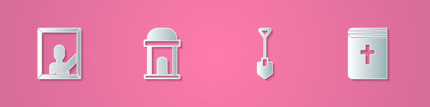 设剪纸悼念相框旧墓图片下载