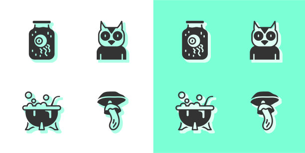 集裸盖菇眼球一罐万圣节图片下载