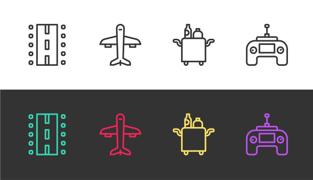 在机场跑道上设置餐车图片下载