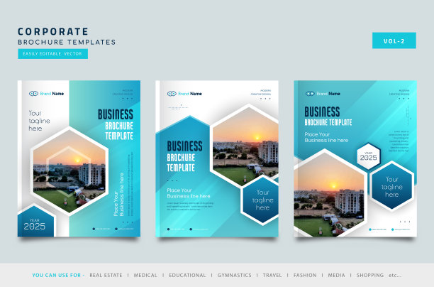 矢量宣传册传单设计模板设置图片下载