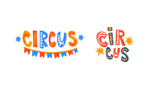 装饰文字铭文马戏团与旗帜图片下载