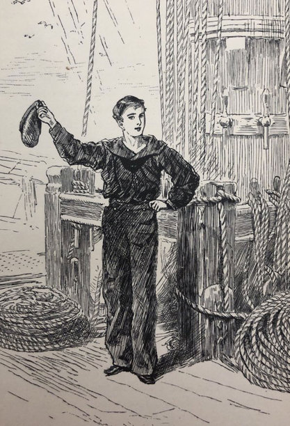 古董插图——船长的小马车的副水手长——客舱服务员图片下载