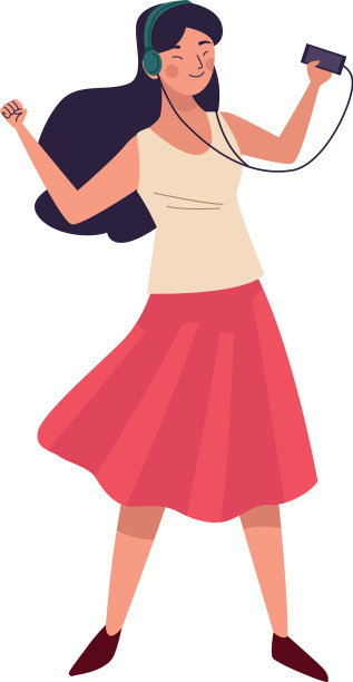 女人听音乐图片下载