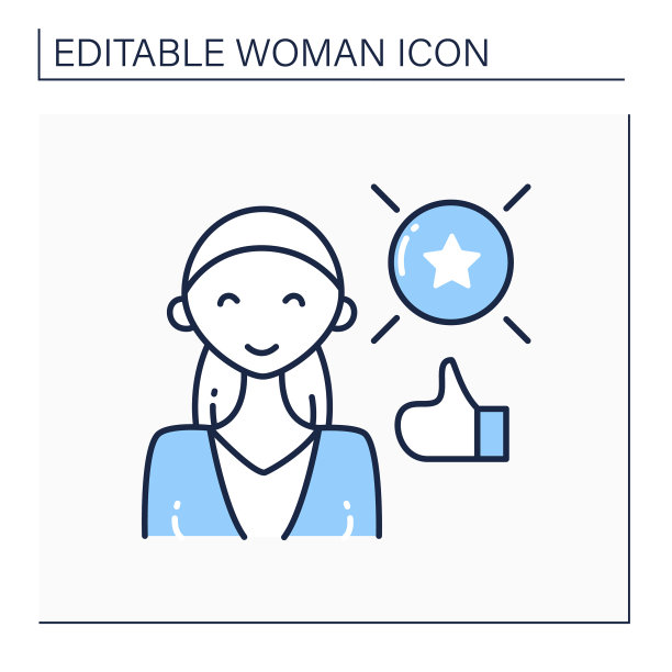 成功女人线图标图片下载