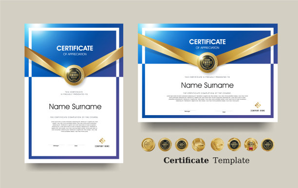 证书鉴赏模板和豪华图片下载