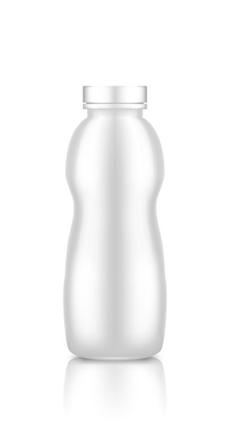 光滑的塑料酸奶瓶螺旋盖模型孤立在白色背景图片下载