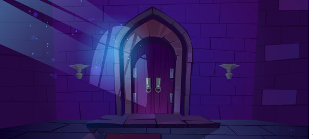 地牢中世纪城堡夜晚的内部图片下载