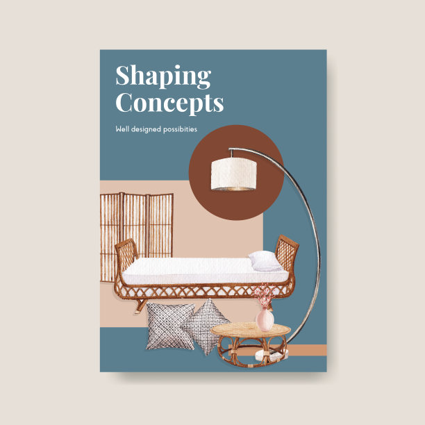 带有jassa家具概念的海报模板图片下载