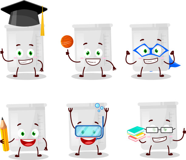 学校学生科学瓶卡通图片下载