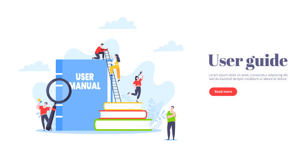 用户手册指南书扁平化风格设计图片下载