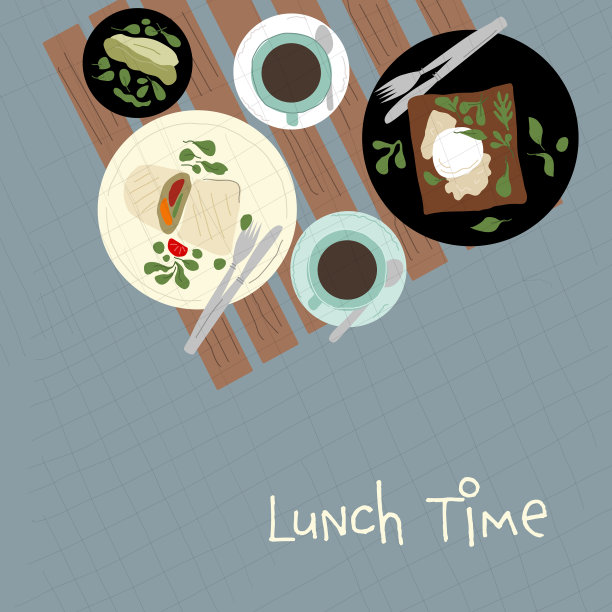 午餐时间新鲜的食物和饮料图片下载