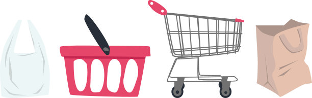 购物车袋篮子纸袋图片下载