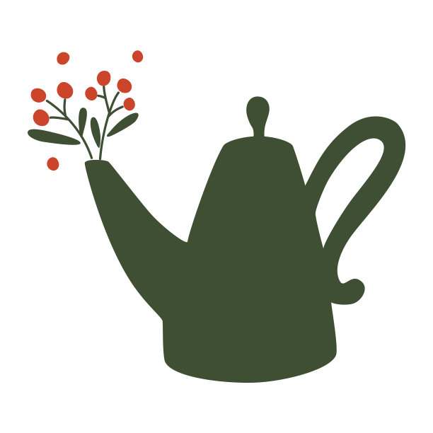 带香草的茶壶，带叶子的茶壶图片下载