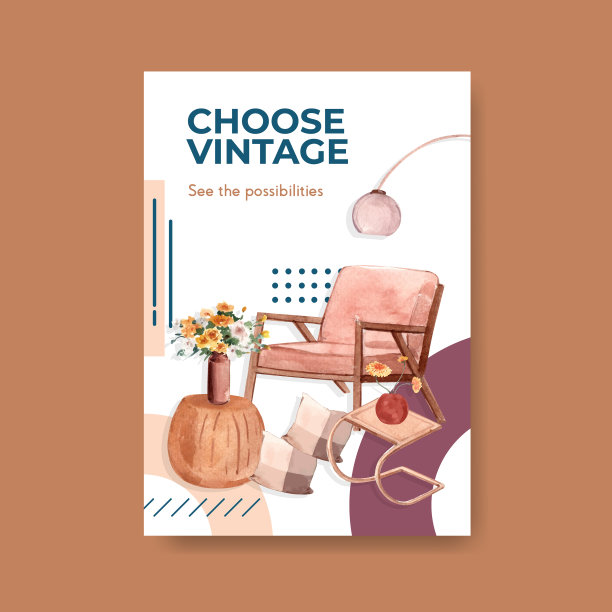 带有赤陶土装饰概念的海报模板图片下载