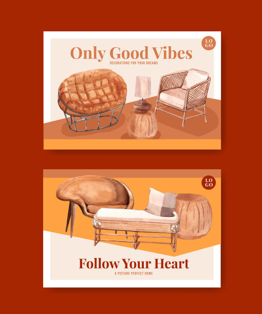 Facebook模板与陶土装饰概念图片下载