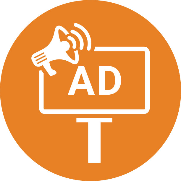 广告板营销图标橙色颜色eps图片下载