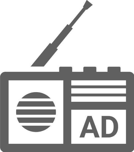 电台广告广告图标灰度图形图片下载