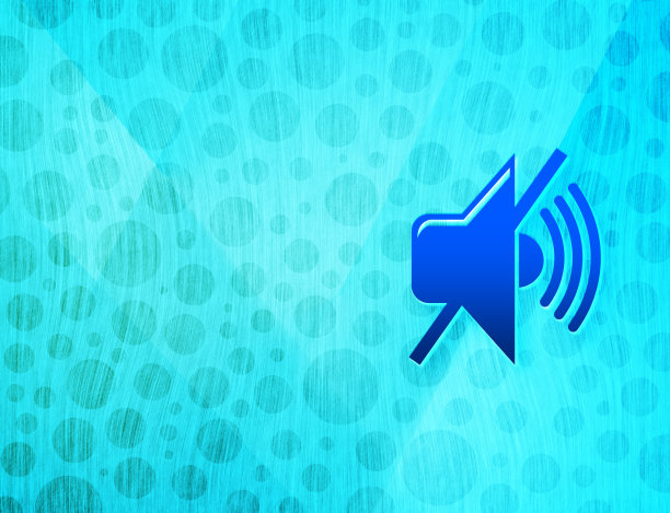 静音音量图标闪亮气泡抽象青蓝色背景湿水纹理插图图片下载