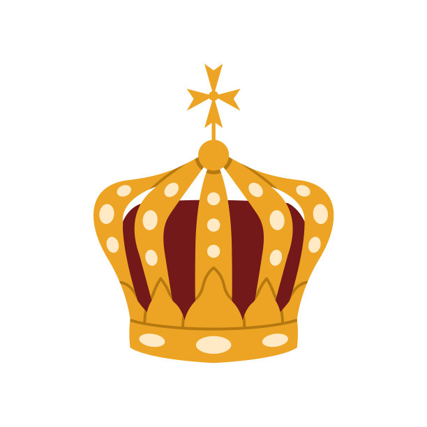 一顶镶有宝石的金色王冠图片下载