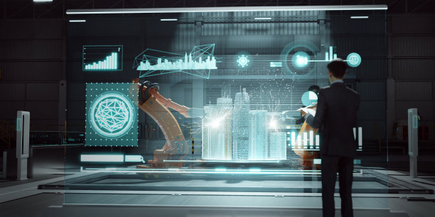 工业4.0技术和智能未来工厂概念图片下载