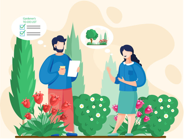 园丁，景观设计师，男人和女人图片下载