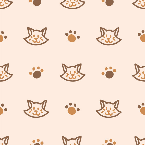 无缝背景宠物猫性别中性模式图片下载