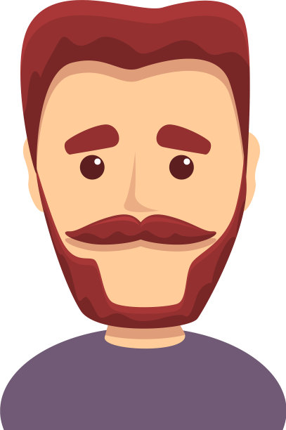 长着漂亮胡须的男人是卡通风格的图片下载