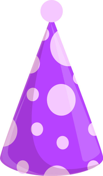 派对帽紫色图标卡通风格图片下载