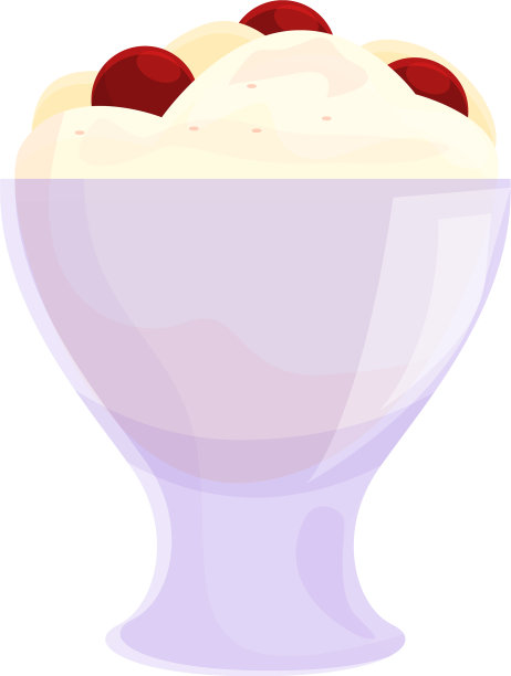 卡通风格的樱桃冰淇淋图片下载