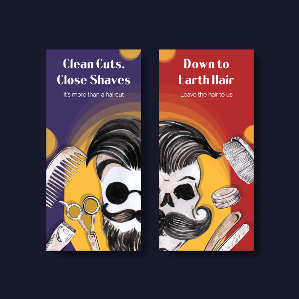 传单模板与理发概念设计图片下载