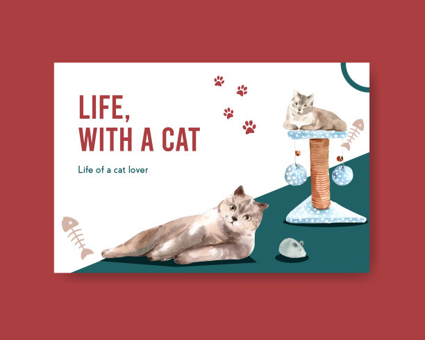 Facebook的模板设计与可爱的猫为社会图片下载