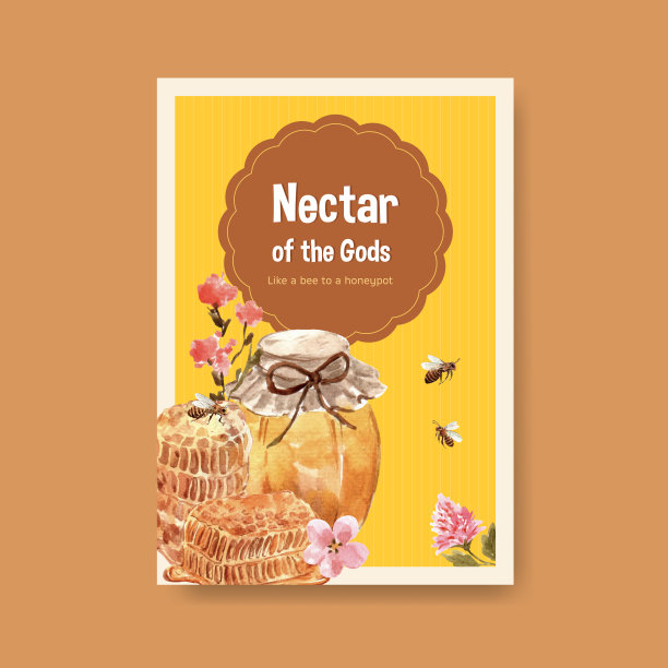 海报模板用蜂蜜概念设计图片下载