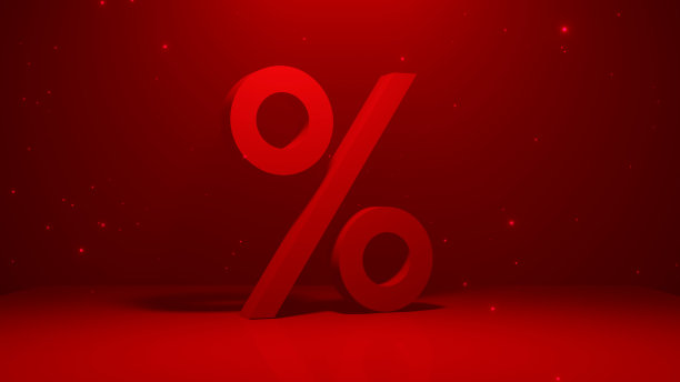 百分号在暗红色背景上图片下载