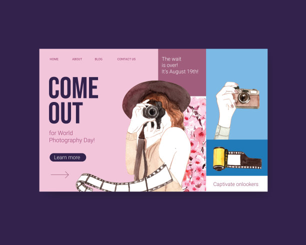 网站模板设计与世界摄影图片下载