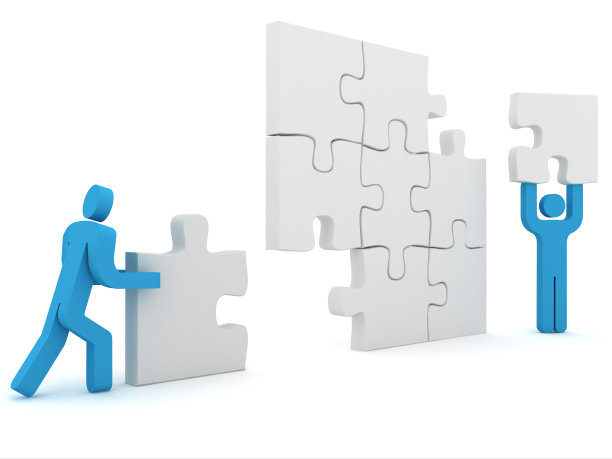 迷惑团队人员建立解决方案的概念图片下载