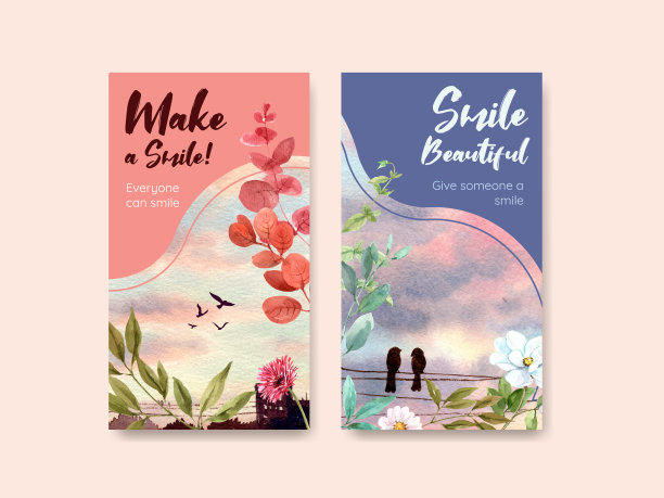 Instagram模板与鲜花花束设计图片下载