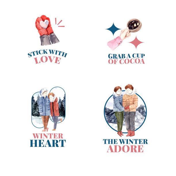 标志设计以冬季爱心为理念图片下载