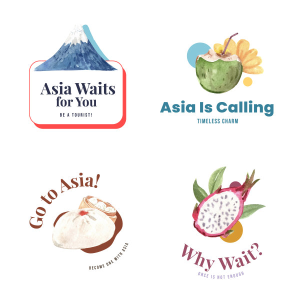 标志设计以亚洲旅游概念设计为主图片下载