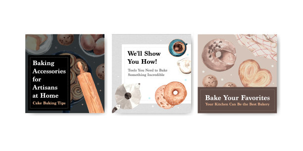 广告模板与面包店设计的小册子和图片下载